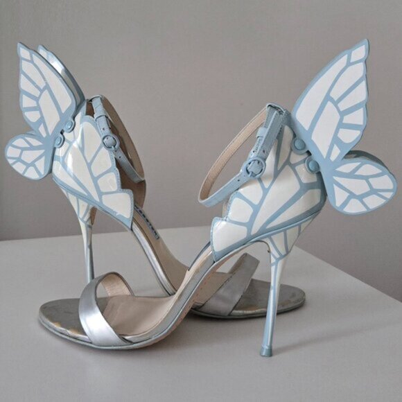 Sophia Webster Bridal Embroidery Sandal Chiara Butterfly Heels USA 7.5 b110E - Picture 1 of 13